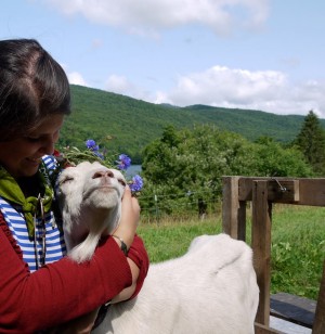 Claire with goat